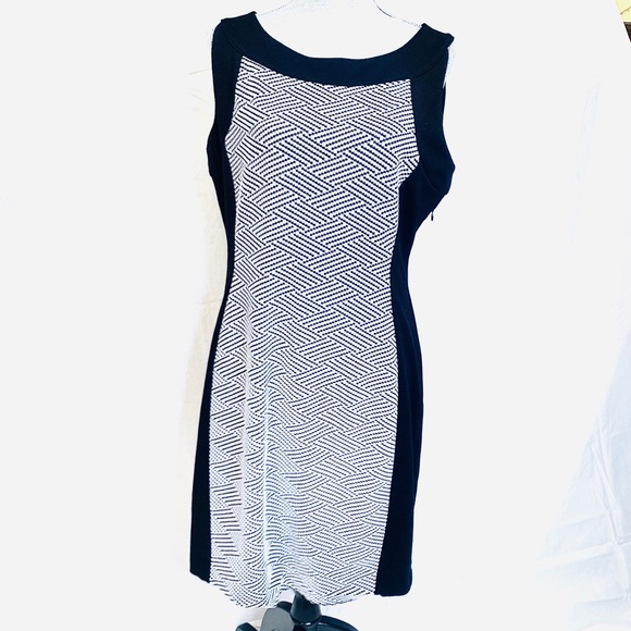 Calvin Klein Dresses & Skirts - Calvin Klein Black White Stripe Sleeveless Dress